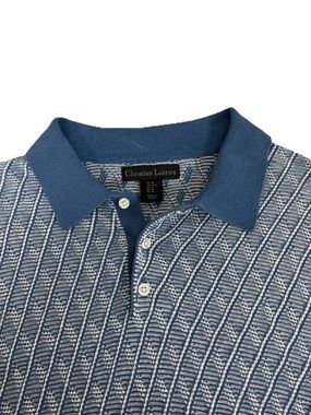 Christian Lacroix Blue Textured Stripe Polo